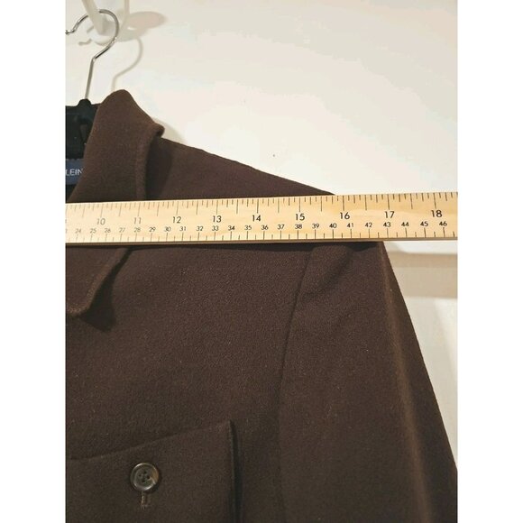 Vtg Anne Klein Women 2 Pc Wool Pant Suit Sz 10 Brown Blazer Jacket Dress Pants - Picture 4 of 16